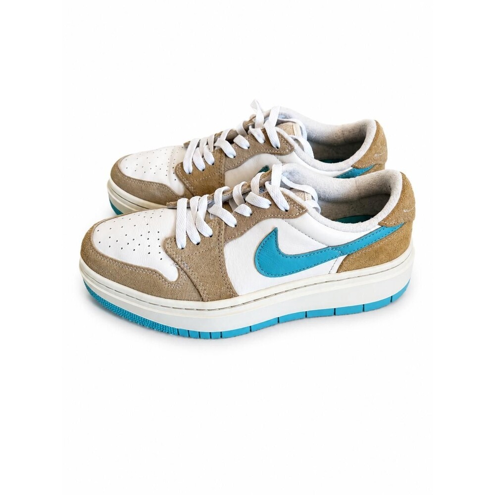 Jordan 1 Elevate Low SE Womens Sneaker White Tan Teal FD1028-100 Size 9